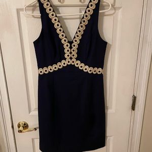 Lilly Pulitzer Esme Shift Dress True Navy Blue Size 4